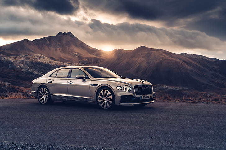 Bentley, Bentley Flying Spur, Car, Luxury Car, Silver Car, Vehicle, HD wallpaper