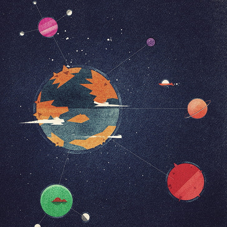 solar system, space, no people, art and craft, geometric shape