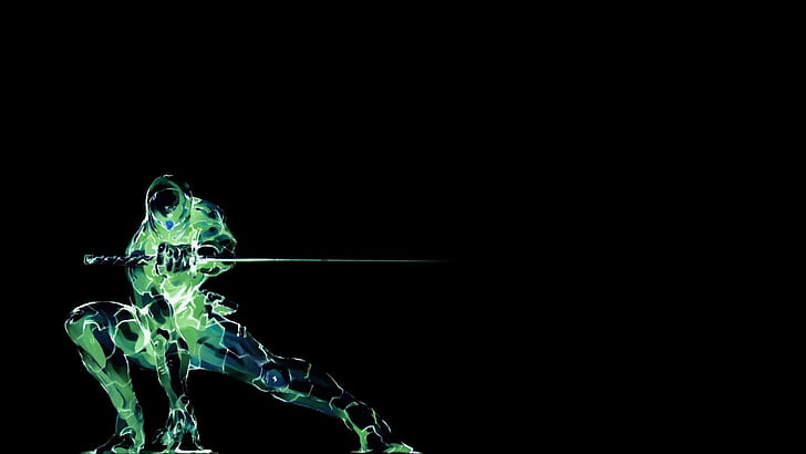 Gray Fox - Metal Gear, green and black samurai illustration, games