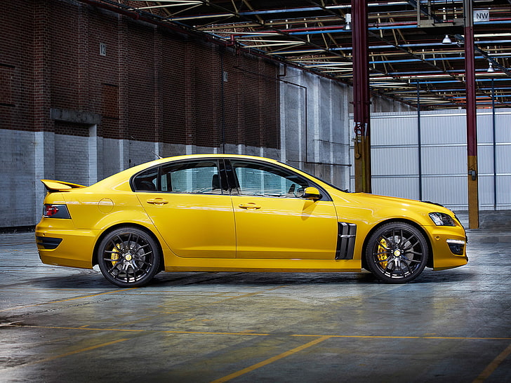 yellow, garage, canopy, GTS, Holden, shed, HSV, HD wallpaper