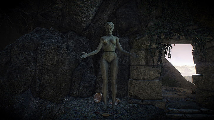 woman statue, The Witcher 3: Wild Hunt, video games, sculpture, HD wallpaper