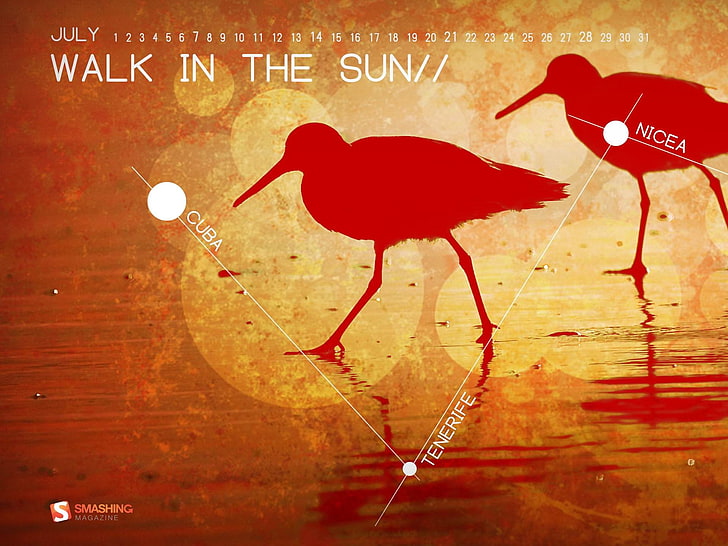 Walk in the sun-July 2013 calendar desktop wallpap.., Walk in the Sun poster, HD wallpaper