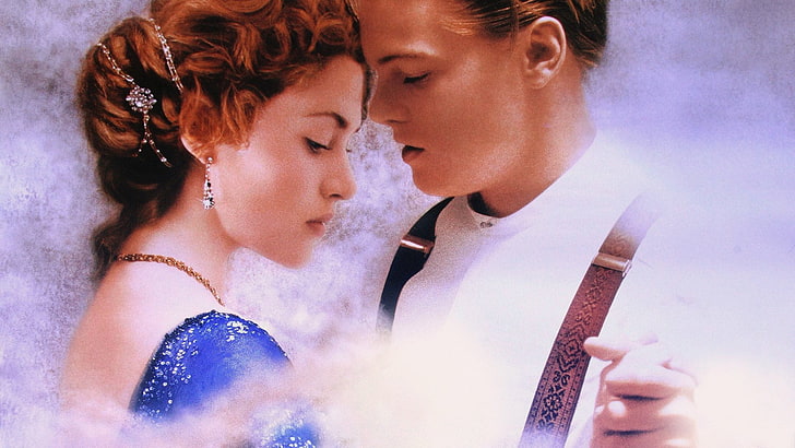 Leonardo Dicaprio and Kate Winslet, Movie, Titanic, two people, HD wallpaper