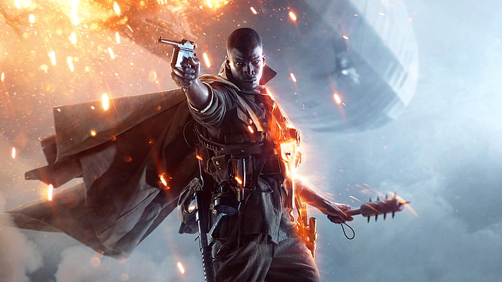male character in black cape, Battlefield 1, PC gaming, dice