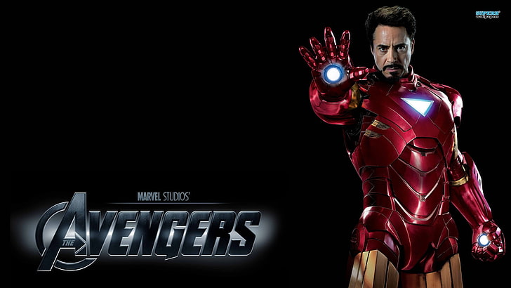 Tony Stark with text overlay, The Avengers, Iron Man, Robert Downey Jr.
