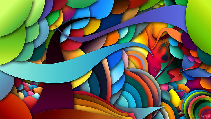 multicolored vector art, light, line, the volume, layer, backgrounds, HD wallpaper