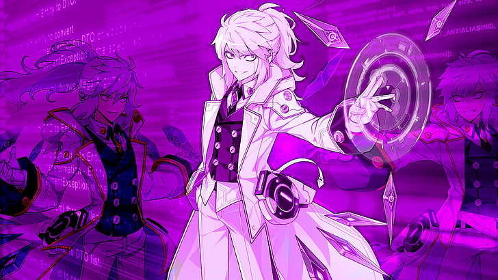 HD wallpaper: anime boys, Anime Game, Elsword, purple, pink color, arts