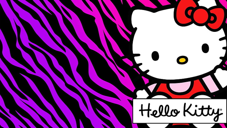 Hello Kitty logo, kittens, cat, Japanese, text, communication, HD wallpaper