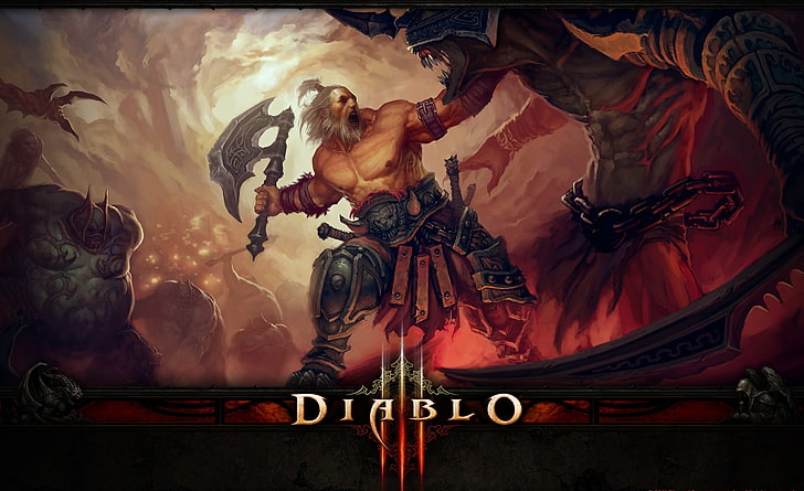 Diablo III Barbarian, Diablo 3 digital wallpaper, Games, video game