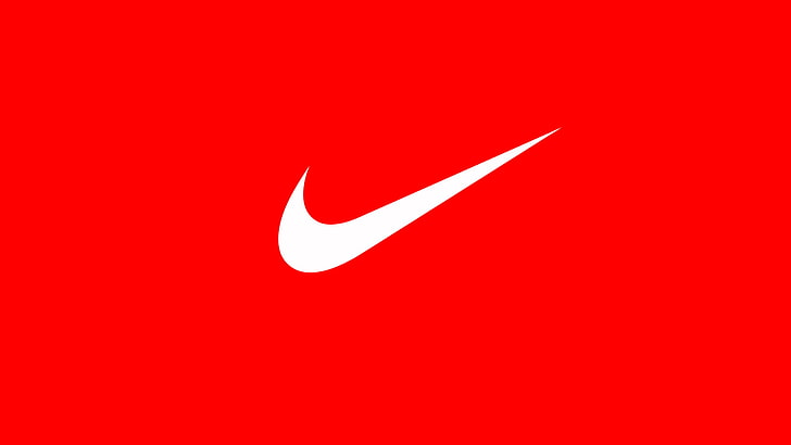 Nike, Just Do It., red, no people, white color, shape, colored background, HD wallpaper