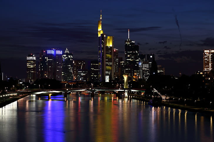 Skyline of Frankfurt, main, germany, HD wallpaper