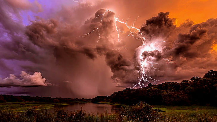 lightning, storm, campaign, clouds, cloudy, stormy, HD wallpaper