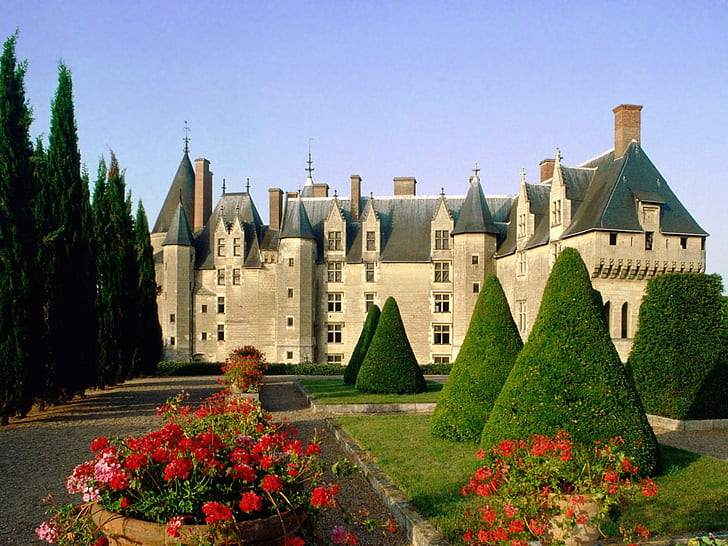 Chateau de Langeais France, gray concrete castle