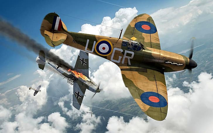 Messerschmitt, Battle of Britain, RAF, Air force, Supermarine, HD wallpaper