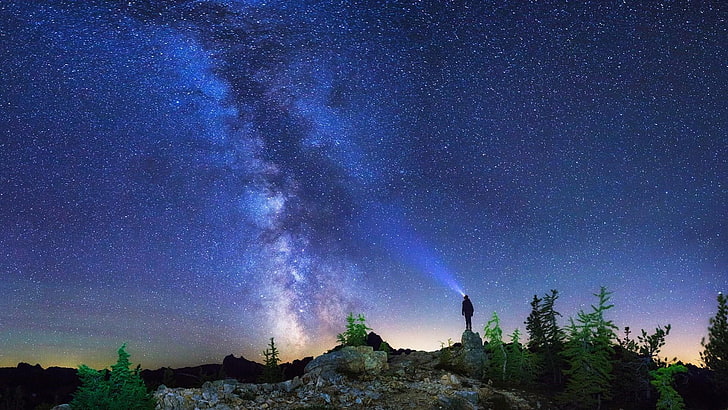 astronomical object, summer, summer night, pacific crest trail, HD wallpaper