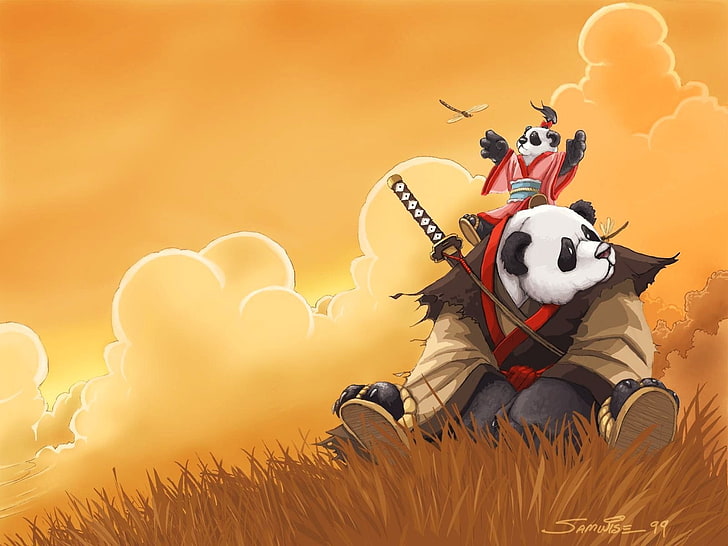HD wallpaper: samurai panda wallpaper, anime, World of Warcraft, video  games | Wallpaper Flare