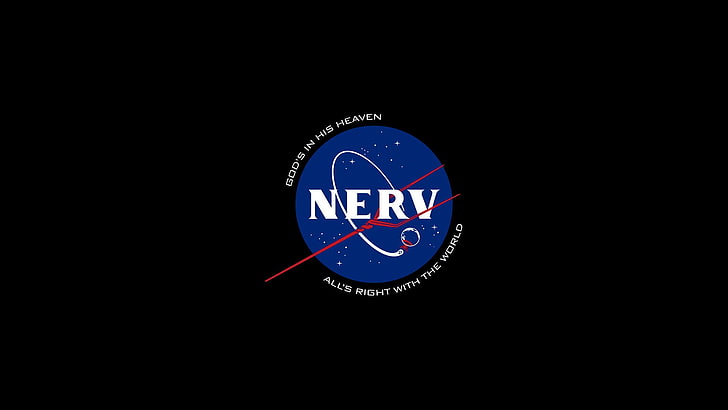 Neon Genesis Evangelion, Nerv, logo, fictional logo, simple background, HD wallpaper