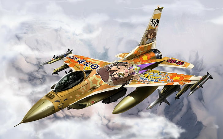 artwork, aircraft, General Dynamics F-16 Fighting Falcon, HD wallpaper