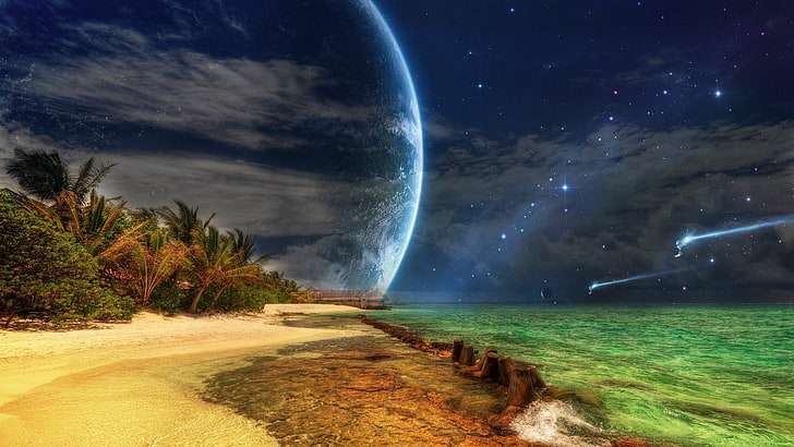 landscapes outer space planets science fiction photomanipulations 1920x1080  Space Planets HD Art, HD wallpaper