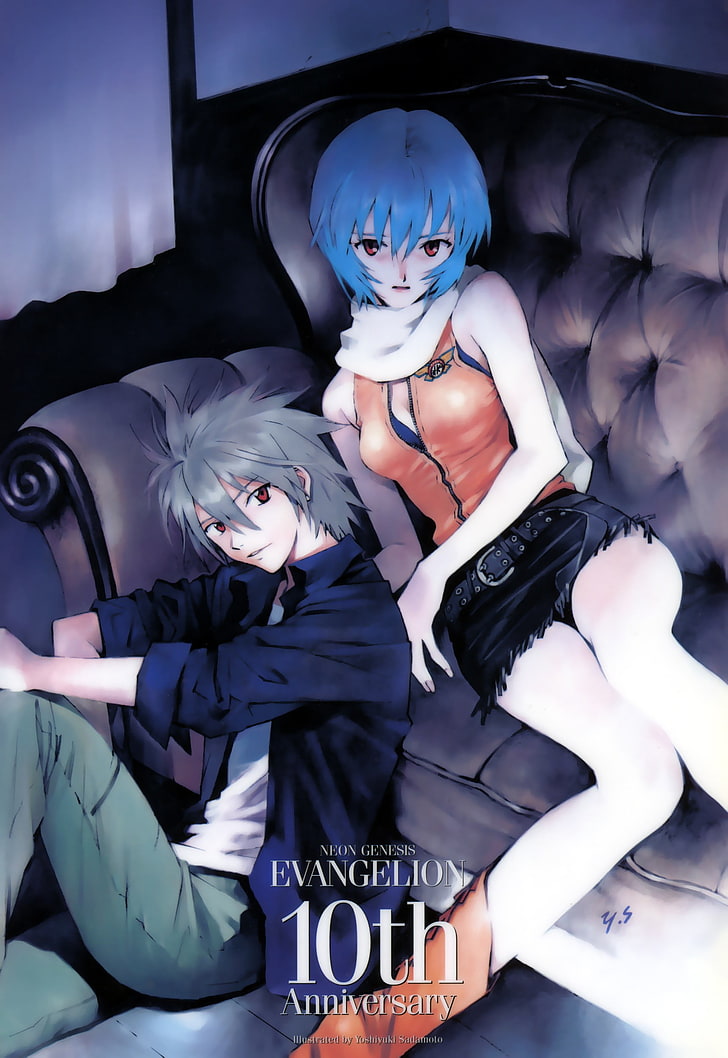 anime, Neon Genesis Evangelion, Ayanami Rei, adult, two people, HD wallpaper