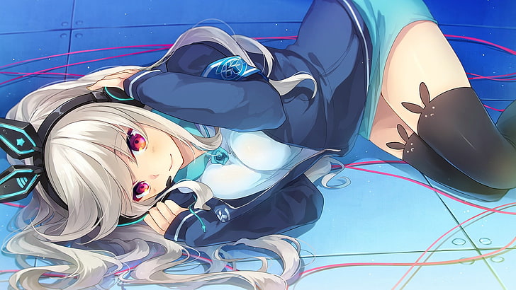 female anime character illustration, anime girls, blue, multi colored