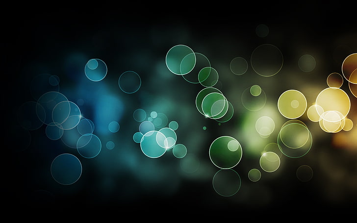 green, blue, and yellow light bokeh, blue, green, and yellow light illustration