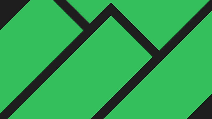 Minimalism, Strip, Green, Line, Manjaro Linux, Material Design