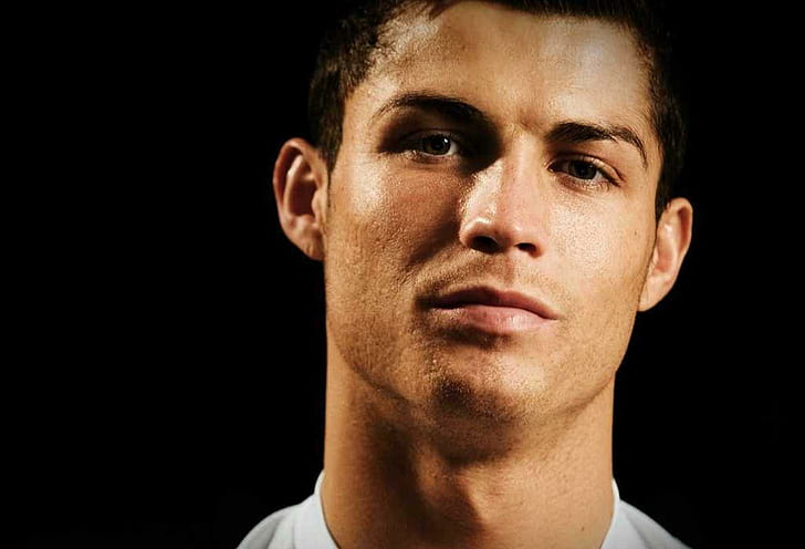 Cristiano Ronaldo Face, celebrity, celebrities, boys, football, HD wallpaper