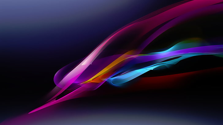 pink, purple, yellow, and blue abstract wallpaper, colorful, waveforms, HD wallpaper