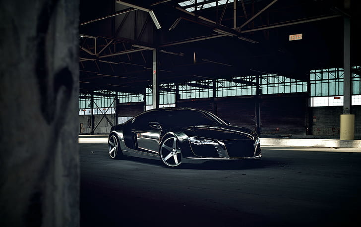 HD wallpaper: Audi, R8, Chrome, Black, Cw-5, Matte black, mode of  transportation | Wallpaper Flare