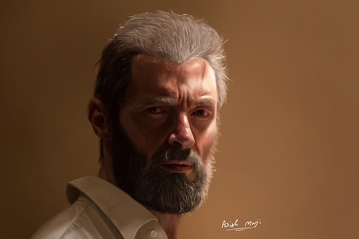 Logan (Movies), Hugh Jackman, Wolverine, Logan (2017), digital painting