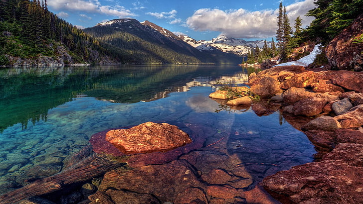 reflection, nature, water, wilderness, mountain, lake, nature reserve, HD wallpaper