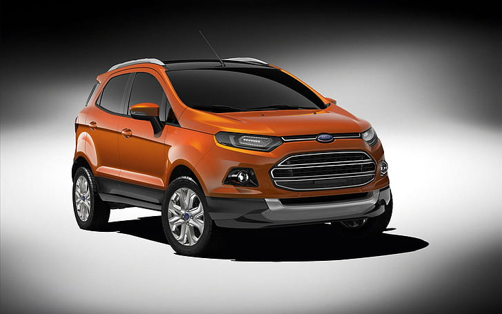 Ford EcoSport 2013, orange and black compact suv, cars