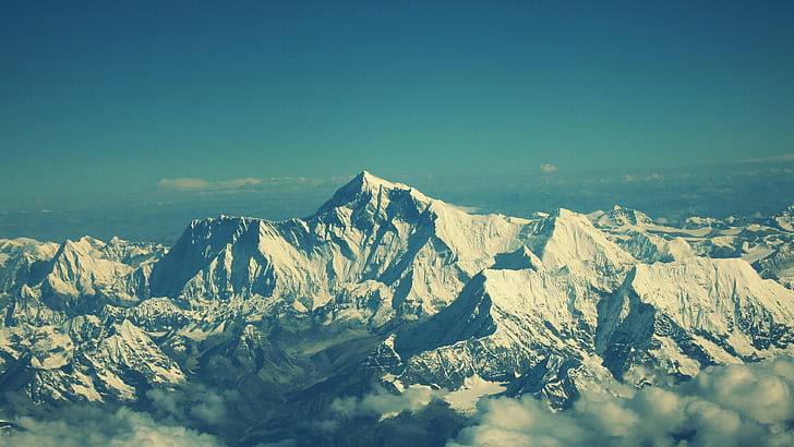 aerial photography, asia, himalaya range, national park, sagarmatha national park, HD wallpaper