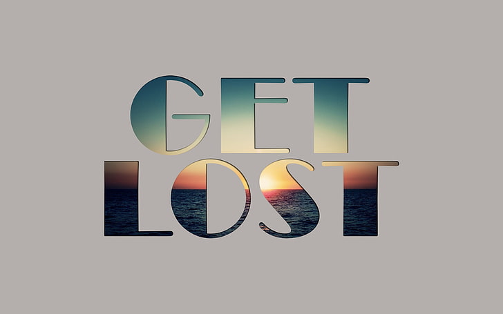 Get Lost logo, peaceful, sea, sunset, calm, simple, communication