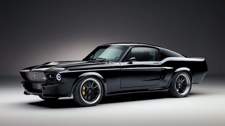 Ford, Ford Mustang, Black Car, Electric Car, Muscle Car, Vehicle