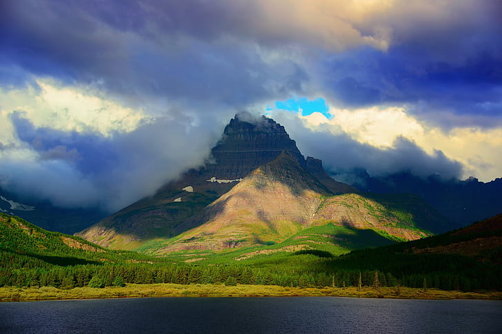 Glacier National Park, USA, The Rockies, Montana, Mount Wilbur, HD wallpaper
