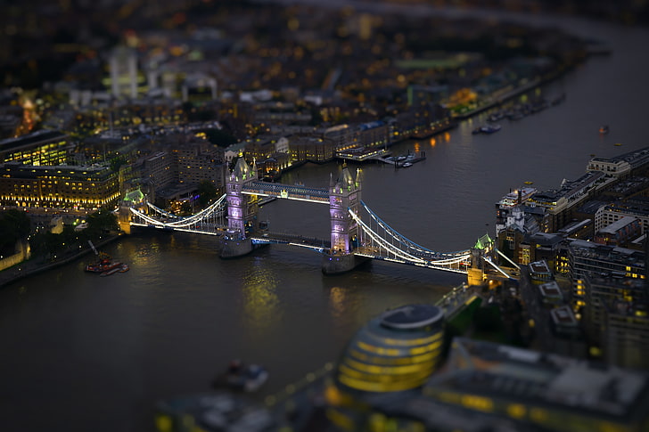 Tower Bridge, London, night, the city, selective focus, London Bridge, HD wallpaper