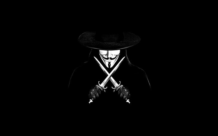 black and gray metal base chair, V for Vendetta, dagger, movies, HD wallpaper