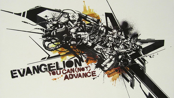 Evangelion You Can Advance text, Neon Genesis Evangelion, EVA Unit 01, HD wallpaper