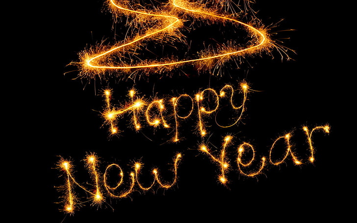 happy new year text, lights, words, happy new year? happy new year, HD wallpaper