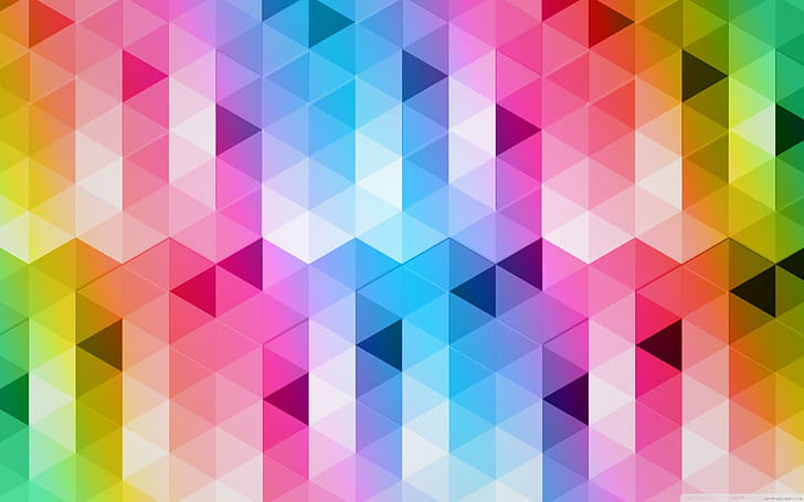 Multicolor geometric shapes, blue orange and pink multicolor decor, HD wallpaper