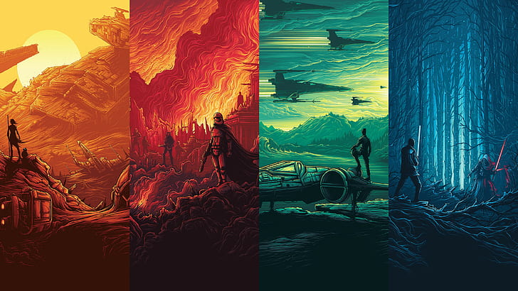 Rebel Alliance, collage, artwork, Kylo Ren, R2-D2, science fiction, HD wallpaper