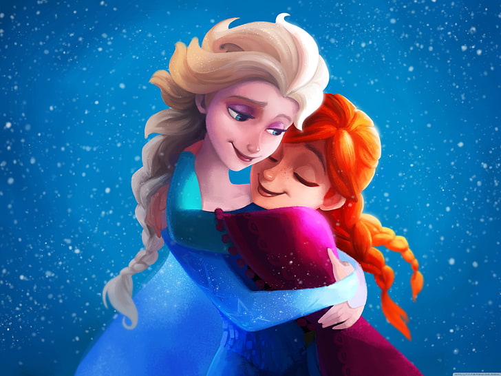 Hug, Sisters, Frozen, Elsa, 4K, Anna
