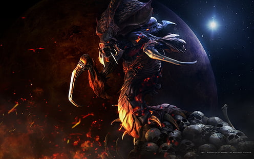 victory, monster, mouth, starcraft, Zerg, strategy, remastered HD wallpaper