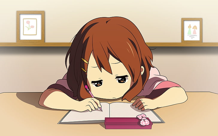 K-ON!, anime girls, Hirasawa Yui, indoors, one person, art and craft