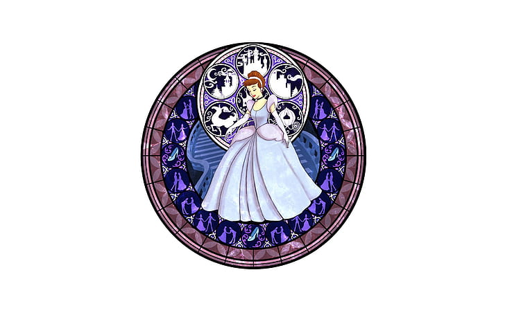 Cinderella White Disney Kingdom Hearts HD, cinderella print decorative plate, HD wallpaper