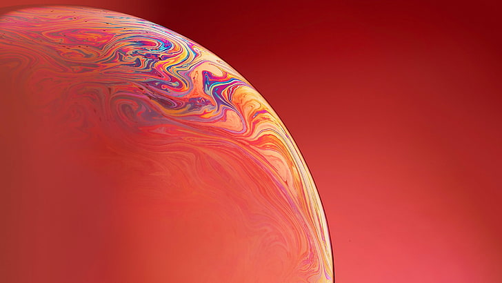 iPhone XR Orange Bubble Stock, HD wallpaper