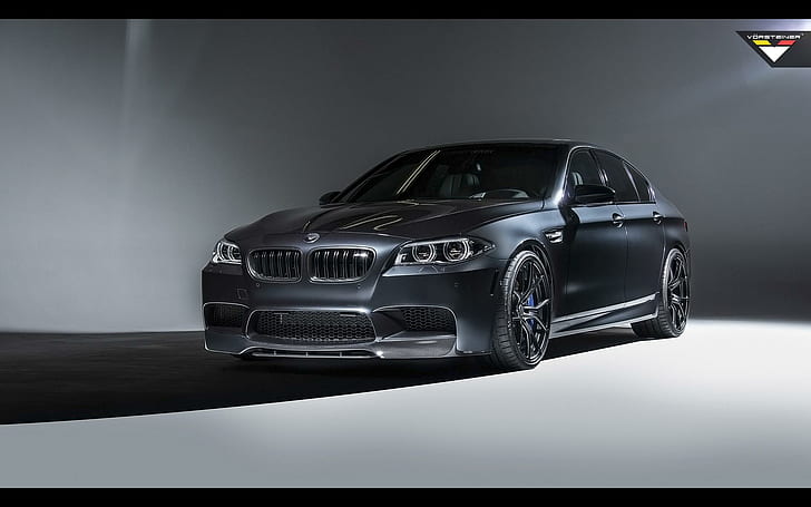 2014 Vorsteiner BMW F10 M5, black senda, cars, HD wallpaper