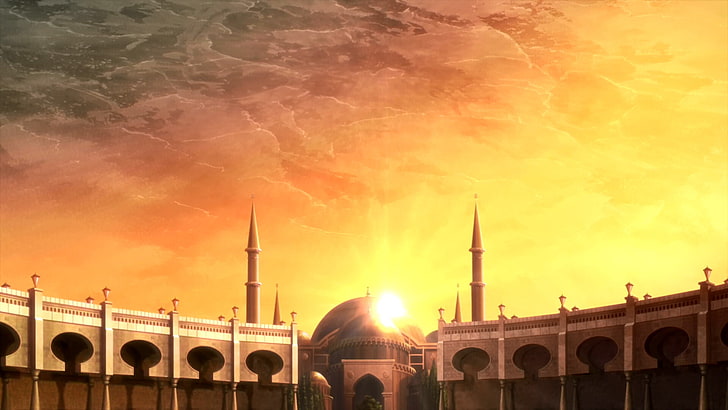 grey and white mosque, Islamic architecture, Sword Art Online, HD wallpaper
